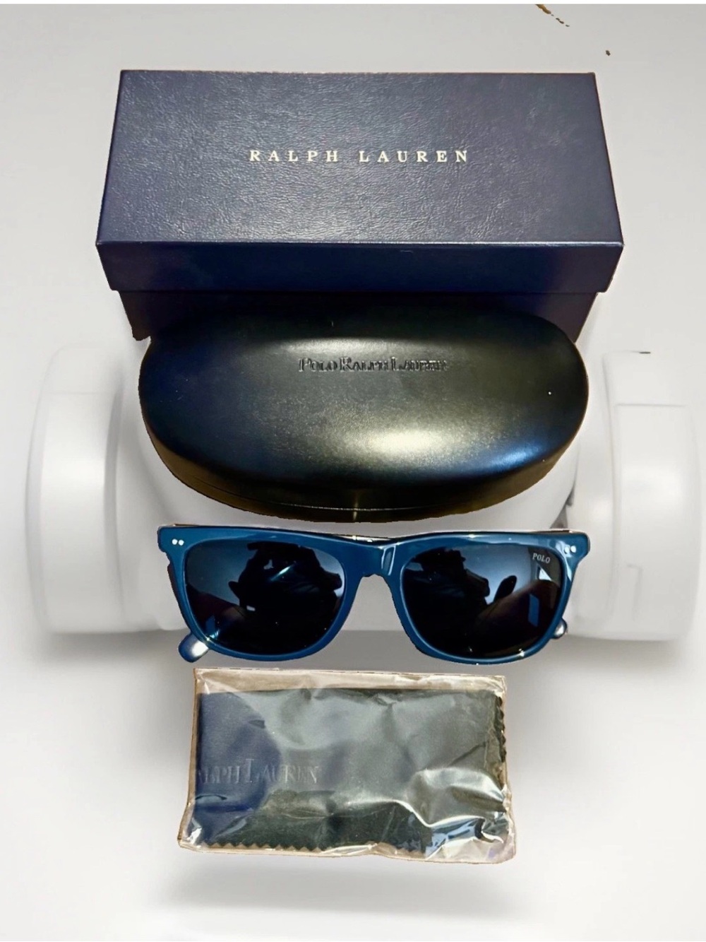Polo Ralph Lauren PH4205U Shiny Navy Blue Square Sunglasses 56mm NWT